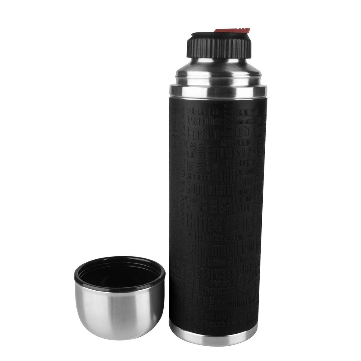 Tefal Senator Sleeve – Isolierflasche – 1l – schwarzer Edelstahl – doppelwandig – auslaufsicher – für Heißgetränke geeignet