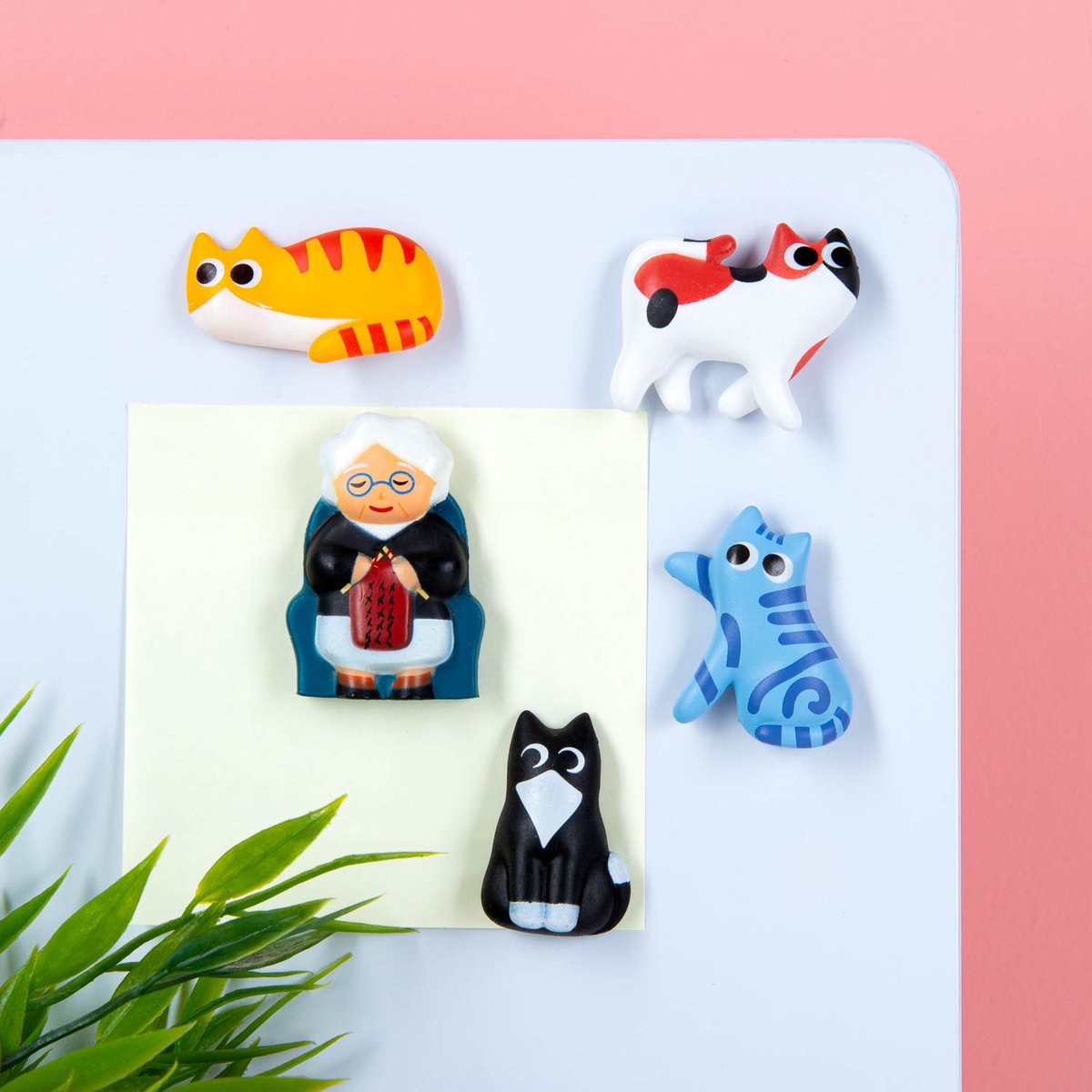 Kikkerland Katzendamen-Magnete (5er-Set)