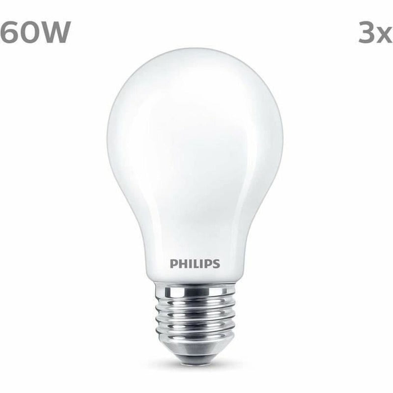 Philips LED-Lampe matt - 60 W - E27 - warmweißes Licht - 3 Stück