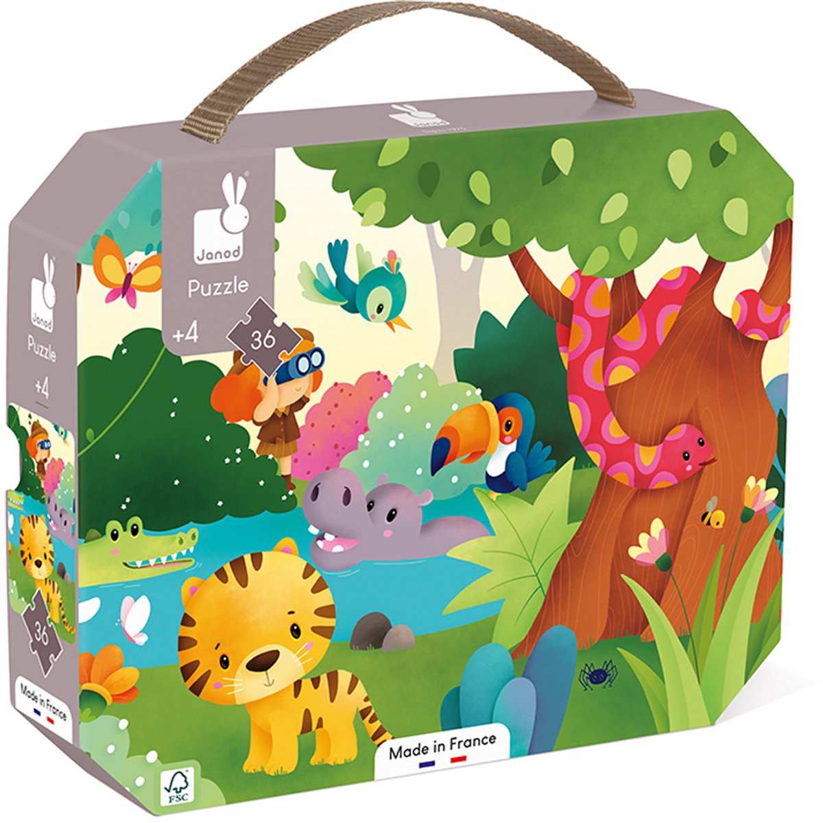 Janod - Papppuzzle - Wilde Tiere - 36 Teile