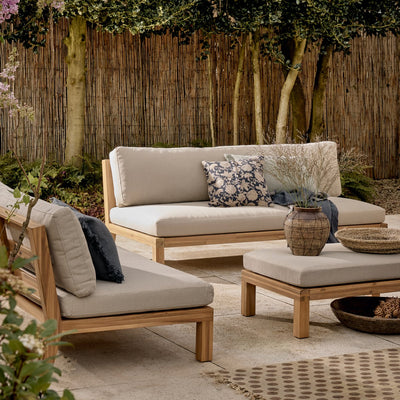 Vtwonen Relax Gartenhocker Beistelltisch – Akazienholz – Natursand – 40 x 90 x 60