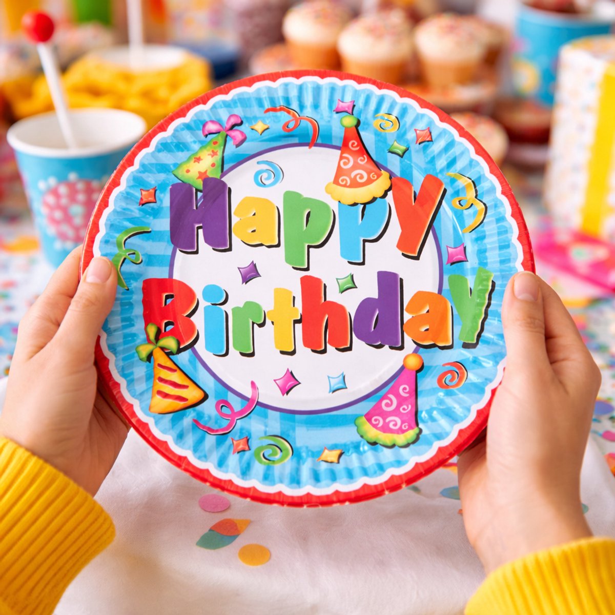 Eddy Toys Geburtstagsteller Happy Birthday 18cm - 1 Stück