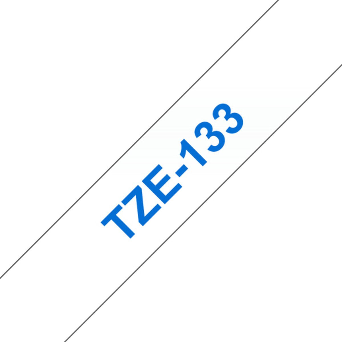 Brother TZ-133 12 mm – Blau auf Transparent – laminiert (8 m)