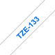 Brother TZ-133 12 mm – Blau auf Transparent – laminiert (8 m)
