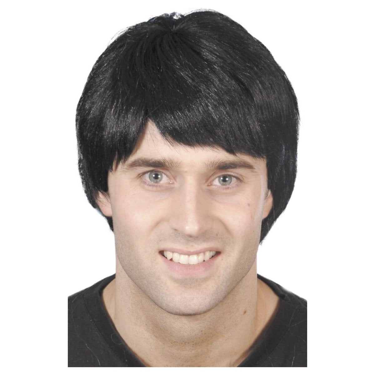 Smiffys Karneval Herrenkostüm Perücke Boyband - Schwarz - Kurze Haare - Prominente - Musiker - 80er 90er Jahre