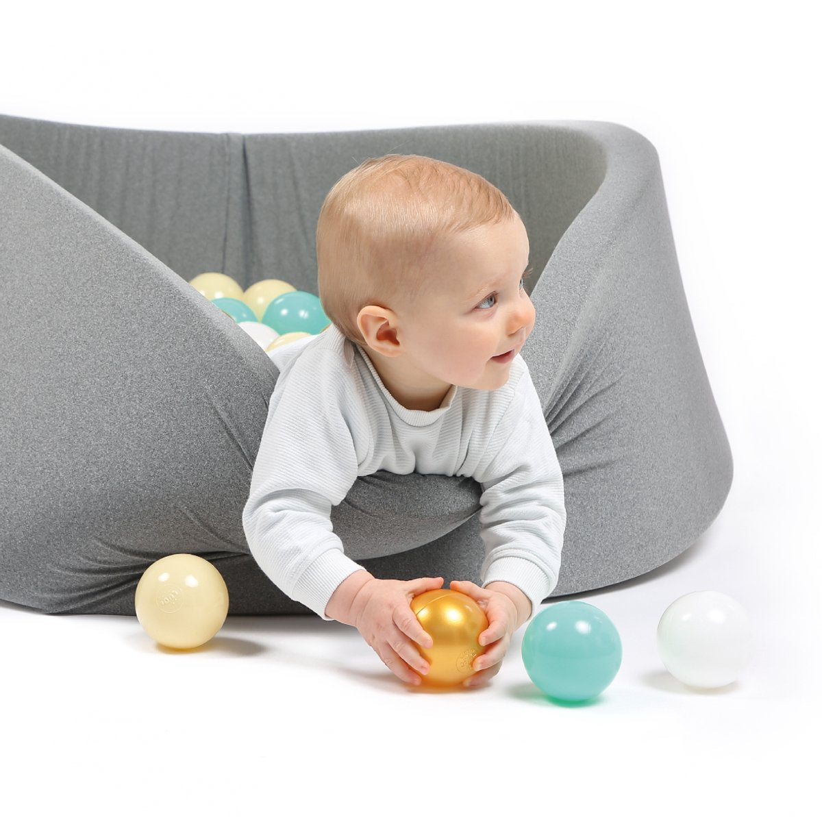 Ludi - Bällebad mit 100 Bällen - Bällebad - Soft Edge - Durchmesser 90 cm