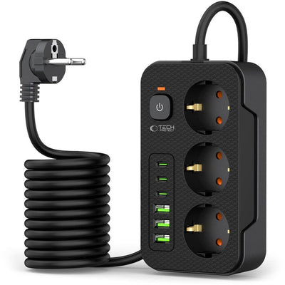 Tech-Protect-Steckdosenleiste mit USB und Typ C für Telefone, Fernseher 200 cm