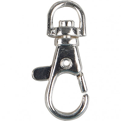 Creativ Company Carabiner Closeure, groß, H: 3,7 cm, d 37 mm, b: 1,4 cm, silbergeplant, 15 Stück 1 Box