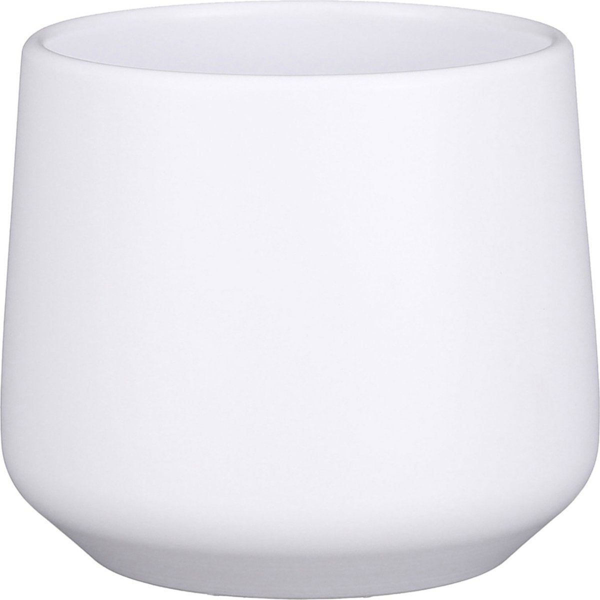 Glimmerdekorationen Blumentopf Pflanztopf – mattweiß – H14 T15,5 cm – Keramik – für Zimmerpflanze