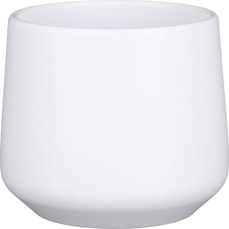 Glimmerdekorationen Blumentopf Pflanztopf – mattweiß – H14 T15,5 cm – Keramik – für Zimmerpflanze