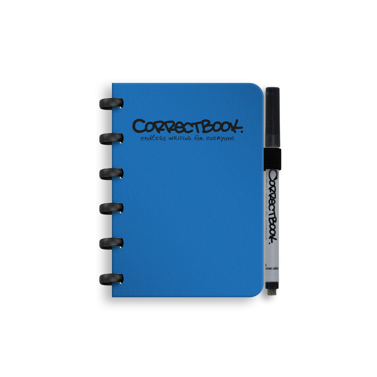 Correctbook A6 löschbares Notizbuch – erdiges Blau – liniert – wiederverwendbares Notizbuch – inklusive Stiftwischtuch – kann mit zusätzlichen Seiten ergänzt werden