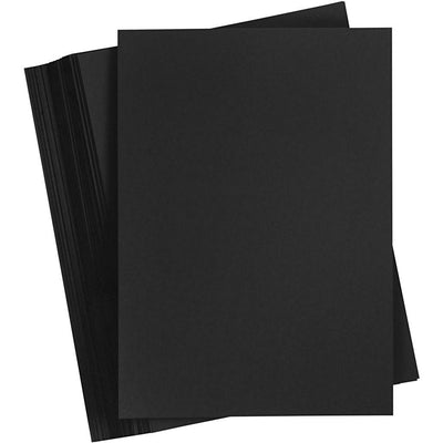 Creativ Company farbiger Karton, A4, Blatt 210 x 297 mm, 180 g, schwarz, 100 Blatt 1 Karton