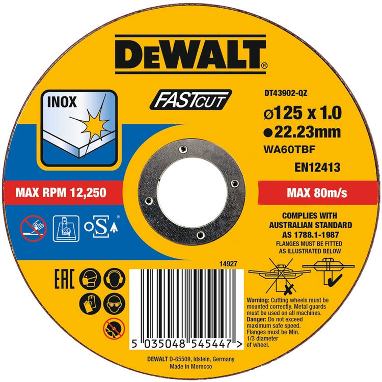 Dewalt dt43902 Trennscheiben 125x22,2x1mm. Edelstahl Edelstahl ve=1
