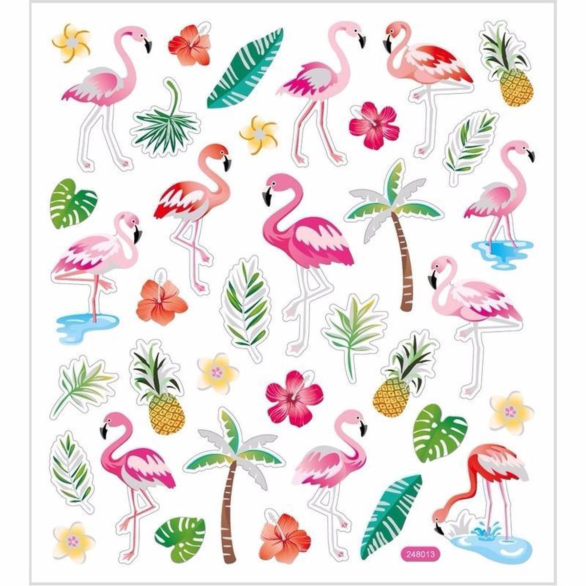 Creativ Firmenaufkleber, Flamingo, Blatt 15x16,5 cm, ca. 37 Stück, 1 Blatt
