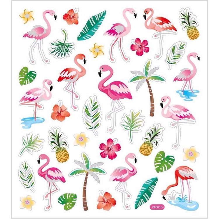 Creativ Firmenaufkleber, Flamingo, Blatt 15x16,5 cm, ca. 37 Stück, 1 Blatt