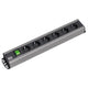 Bachmann 19 Zoll 6-fach Steckdose Schuko schwarz 2m mit Schalter