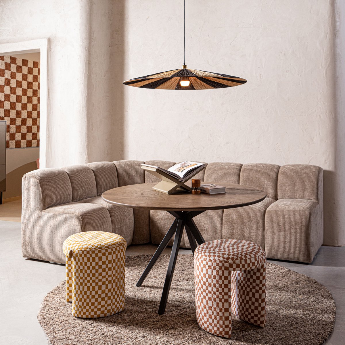 Woood Charlie Hocker – Polyester – Karos – Gelb