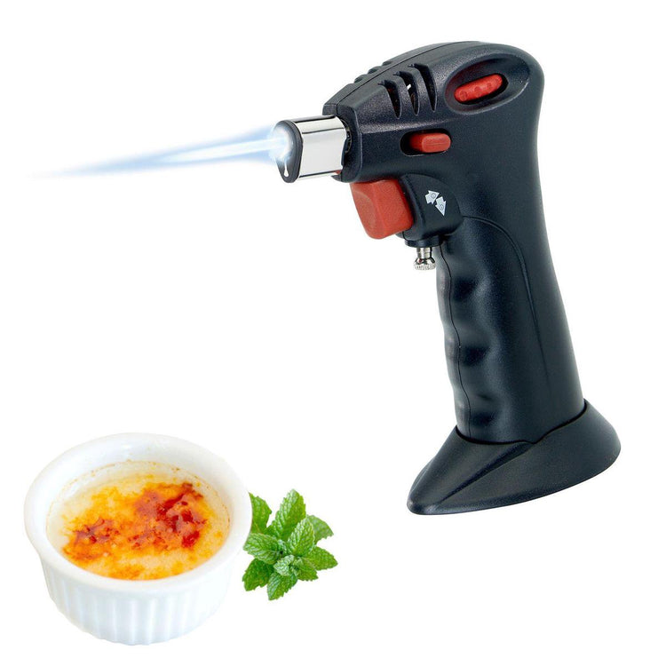 Westmark Gasbrenner zum Gratinieren, Flambieren und Karamellisieren, regulierbare Flamme, inkl. Kindersicherung, Kunststoff Edelstahl, schwarz, 12392280