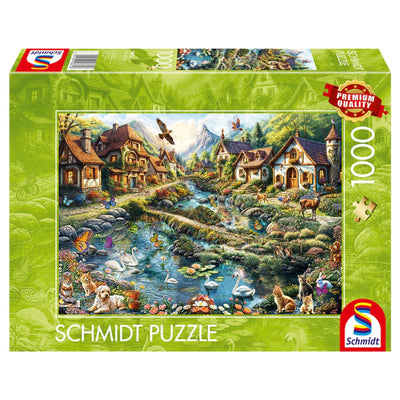 Schmidt - Puzzle - Dorf am Waldrand - 1000 Teile - Erwachsene - ab 12 Jahren