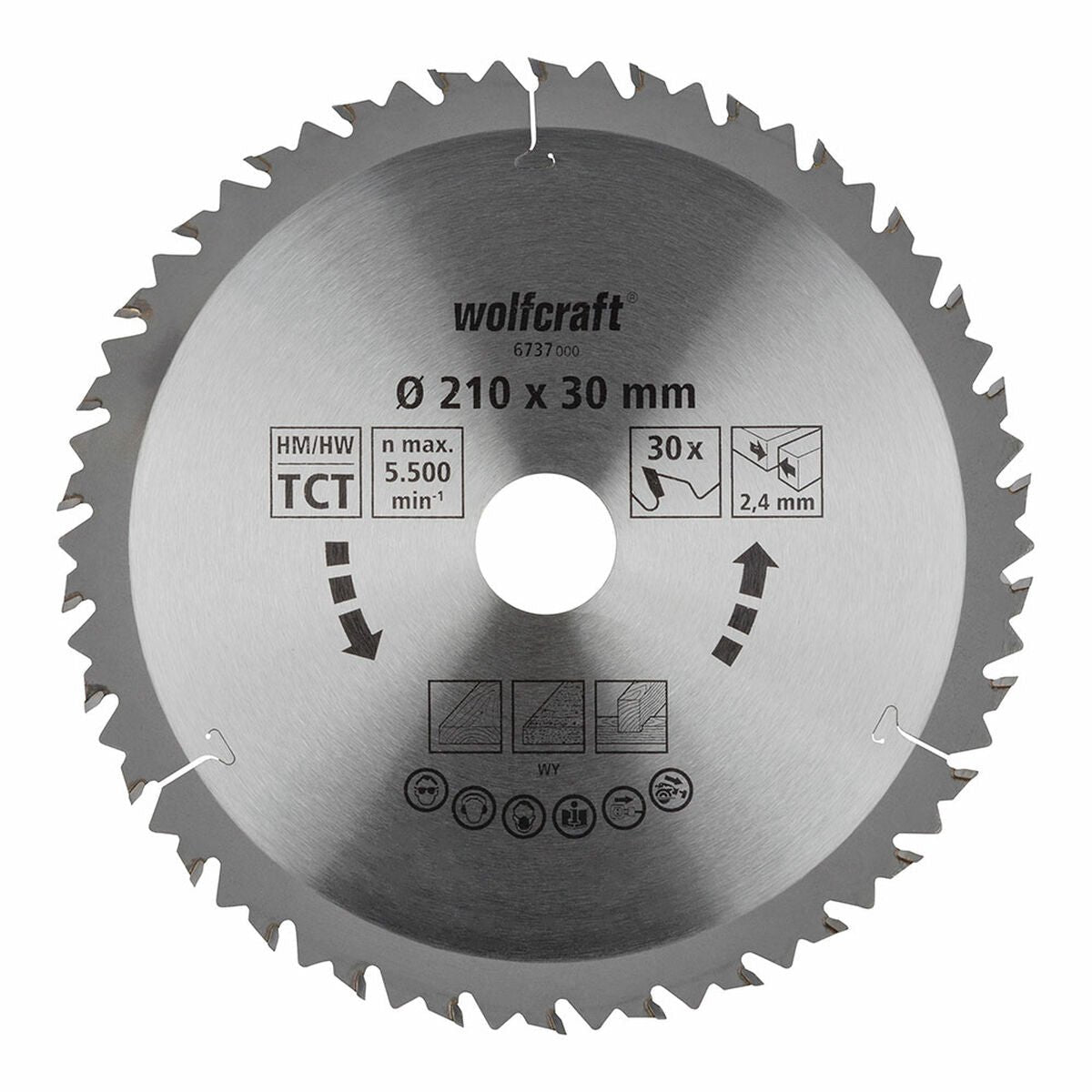 Wolfcraft - Kreissägeblatt 210x30mm - 30 Zähne - für Kreissäge - HM, braune Serie - 6737000