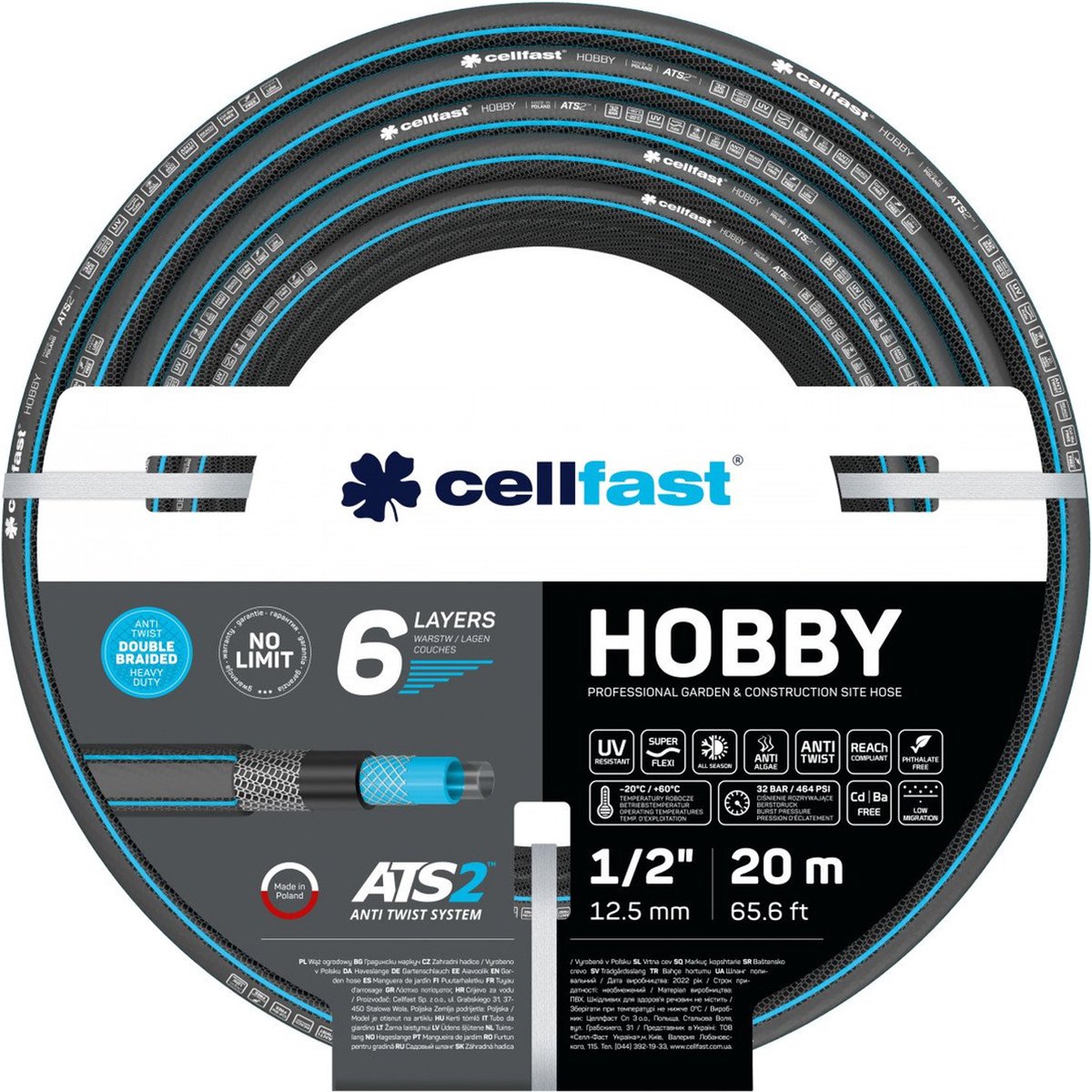 Cellfast hobby ats2™ – 6-lagiger Gartenschlauch – 1 2 20 m