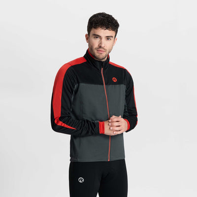 Rogelli Freeze Fahrradjacke Winter Herren - grau schwarz rot - XL