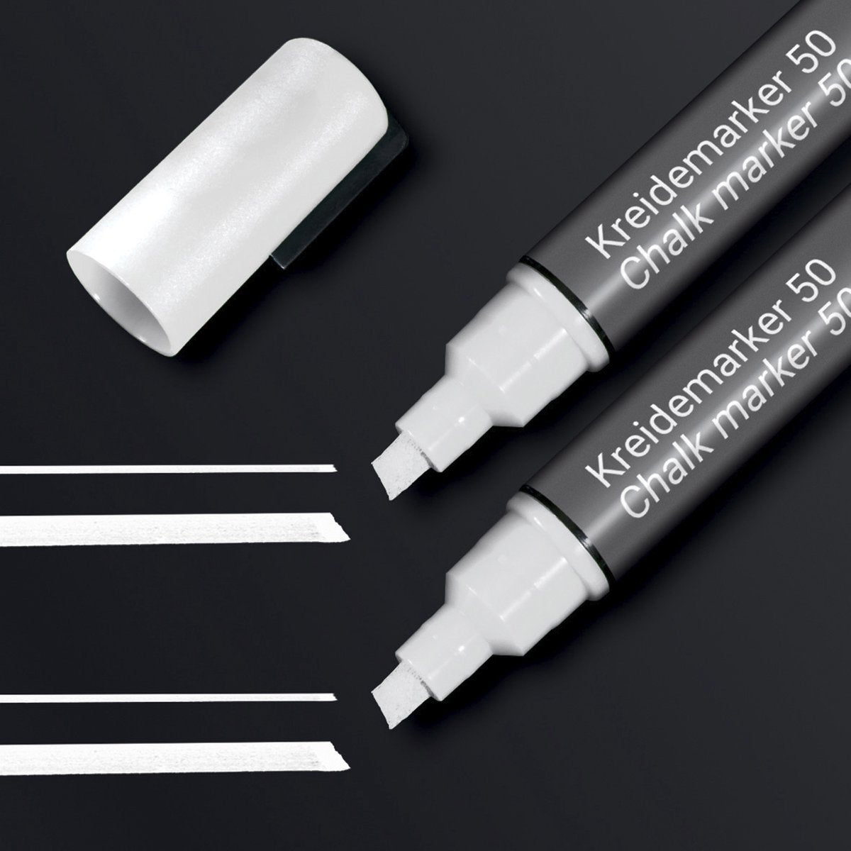 Sigel Kreidemarker – Meißelspitze – 1–5 mm – weiß – 2 Stück – si-ba184