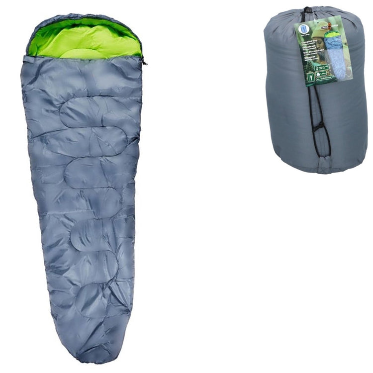 Camp Active Mumienschlafsack – Sommerschlafsack für 5°C bis 10°C – 210 x 80 cm – Graugelb