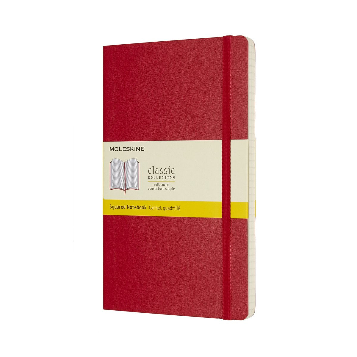 Klassisches Moleskine-Notizbuch – groß – Softcover – kariert – rot