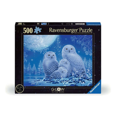 Ravensburger Puzzle leuchtet im Dunkeln – Eulen im Mondlicht, 500 Teile.