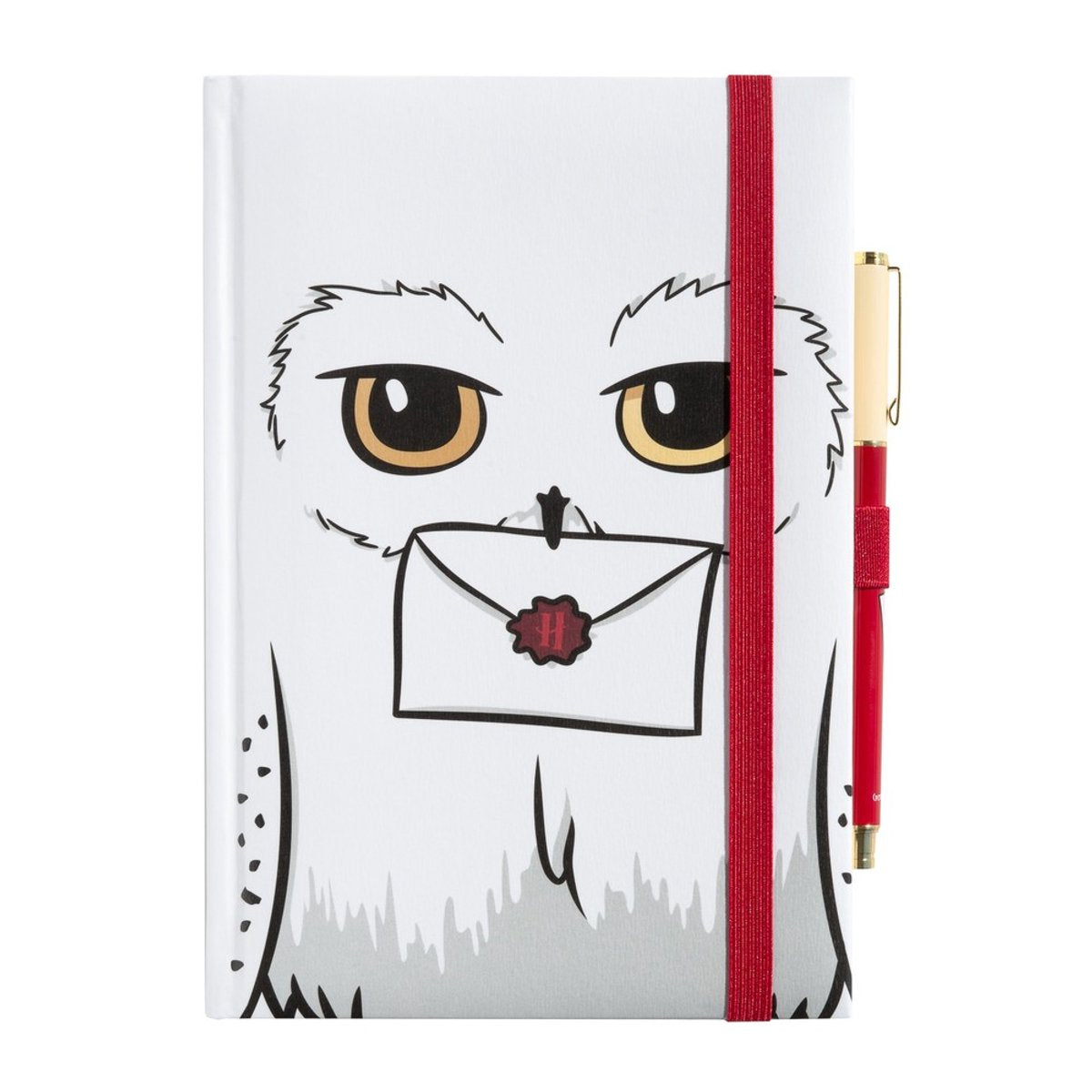 Harry Potter, A5-Notizbuch mit Stift-Hedwig-Motiv, weiß