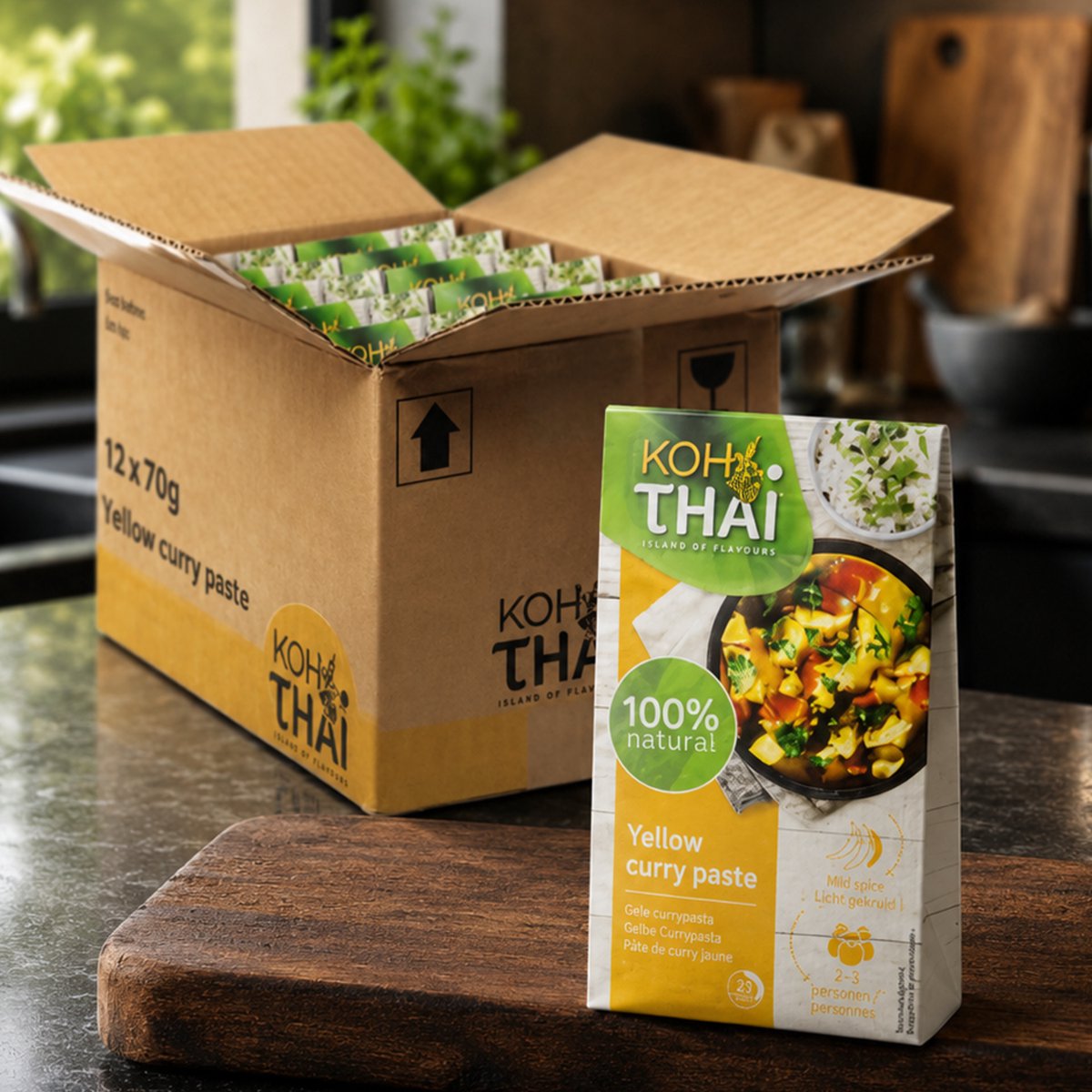 Koh Thai gelbe Curry-Gewürzpaste – 12 x 70 Gramm
