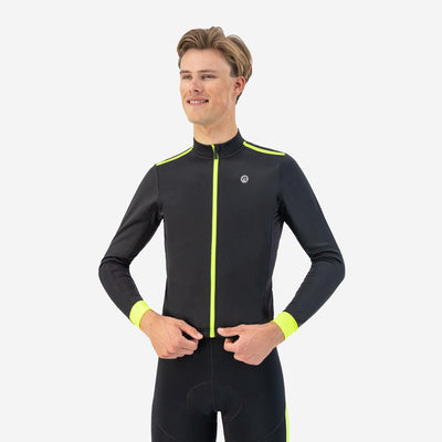 Rogelli Core Radtrikot Herren – Langarm – Schwarz fluoreszierend Gelb – 3XL