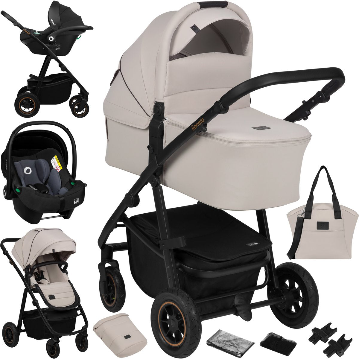 Lionelo Amber Plus 3-in-1 – Kinderwagen – Reisebett – Autositz – XXL-Belüftung
