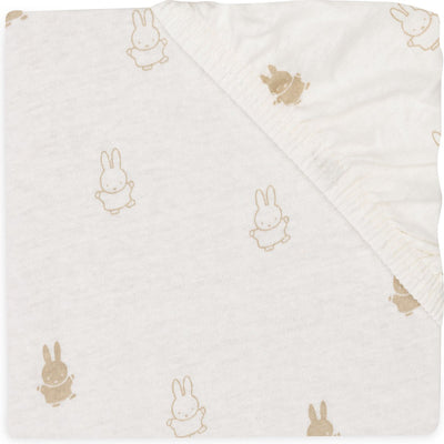 Jollein x Miffy – Spannbetttuch Jersey 40 50x80 90cm – Wiege, Bett, Babybett – Happy Miffy – Nougat