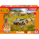 Schmidt - Puzzle - Wildes Leben in der Savanne - Schleich - 60 Teile + Originalfigur - Kinder - ab 5 Jahren