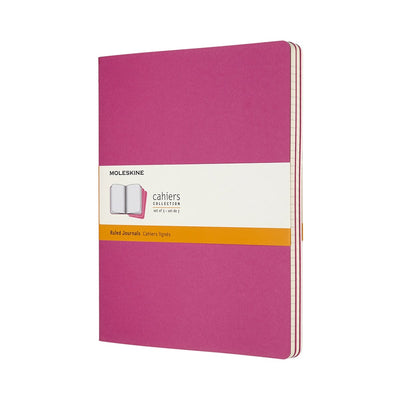 Moleskine Cahier-Tagebücher – extra groß – liniert – rosa – 3er-Set