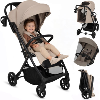 Lionelo Tansi Buggy – Graveltech-Räder – faltbares automatisches Faltsystem – geeignet für 6 Monate bis 4 Jahre – hoher Sitz bis zu 92 cm – 3-Positionen-Rückenlehne – Dri-Seat-Komfort – inklusive Moskitonetz-Getränkehalter