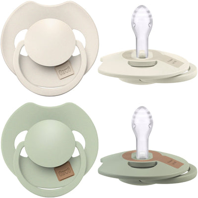 Difrax Lovi Dynamic Prime Schnuller – 0 bis 6 Monate – beige hellgrün – 2 Stück