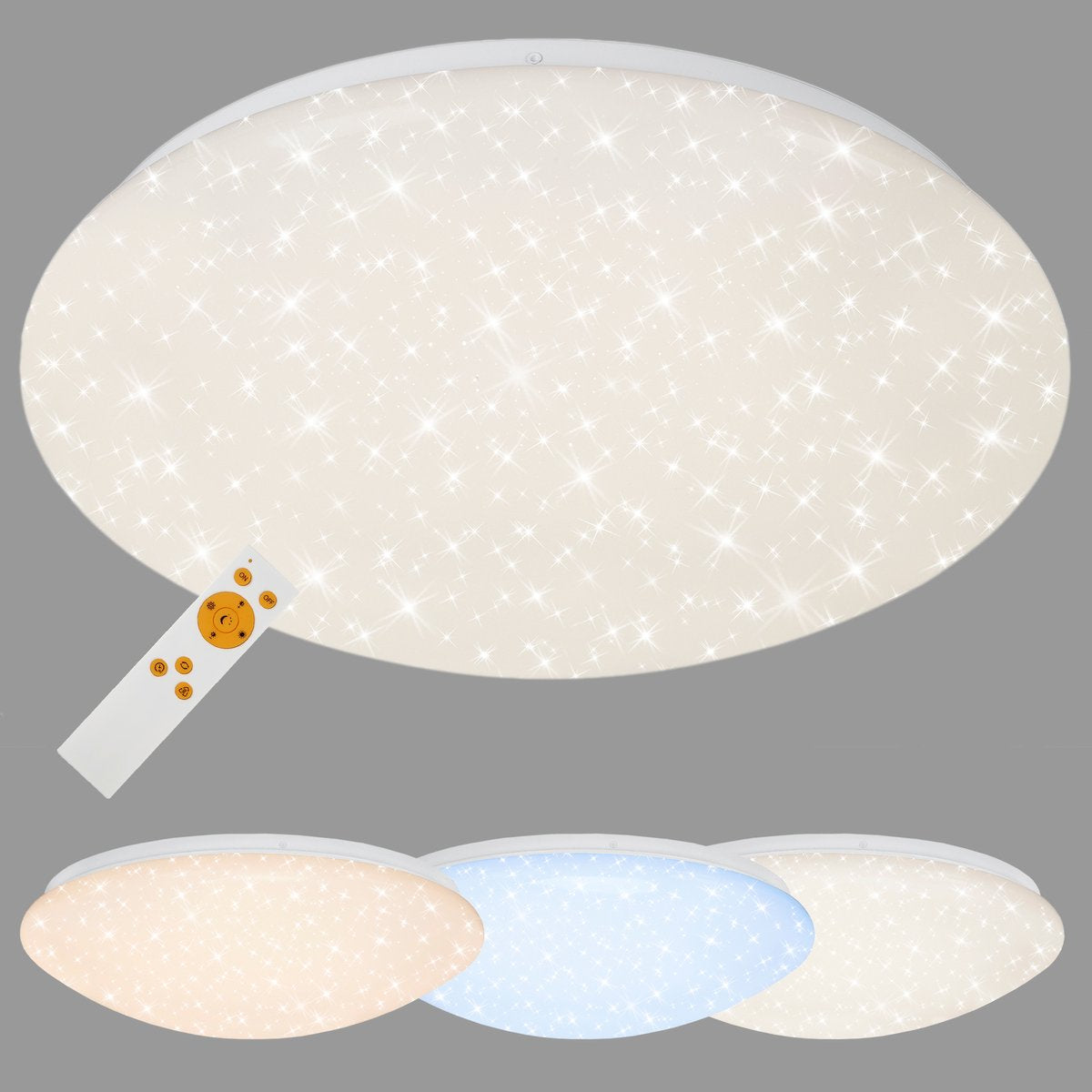 Briloner Verb - Deckenleuchte mit Sternenhimmeleffekt - dimmbare Deckenleuchte - mit Fernbedienung - CCT - 22 W - ø 39 cm