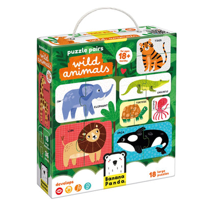 Bananenpanda - Puzzle Paare von Wildtieren - 18dlg.