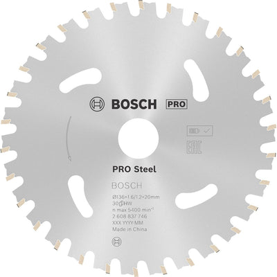 Bosch Pro Steel Akku-Sägeblatt für Kreissägen 136 x 1,6 x 20 mm -...