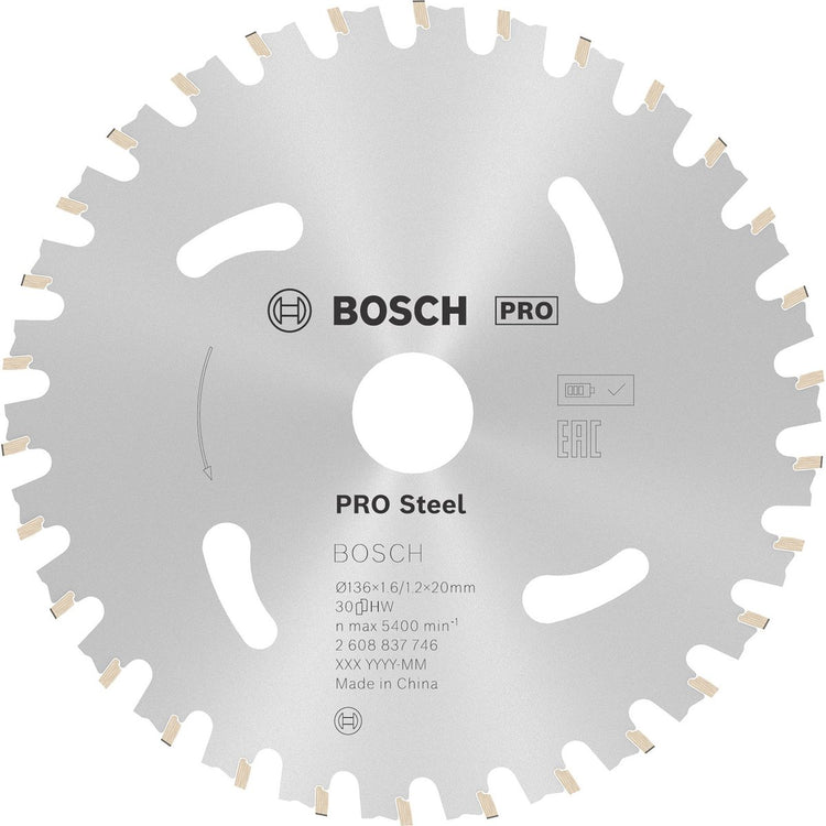 Bosch Pro Steel Akku-Sägeblatt für Kreissägen 136 x 1,6 x 20 mm -...