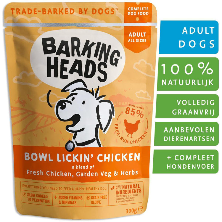 Barking Heads Bowl Licking Chicken - Hundefutter - Nassfutter - Bio - 10 x 300gr