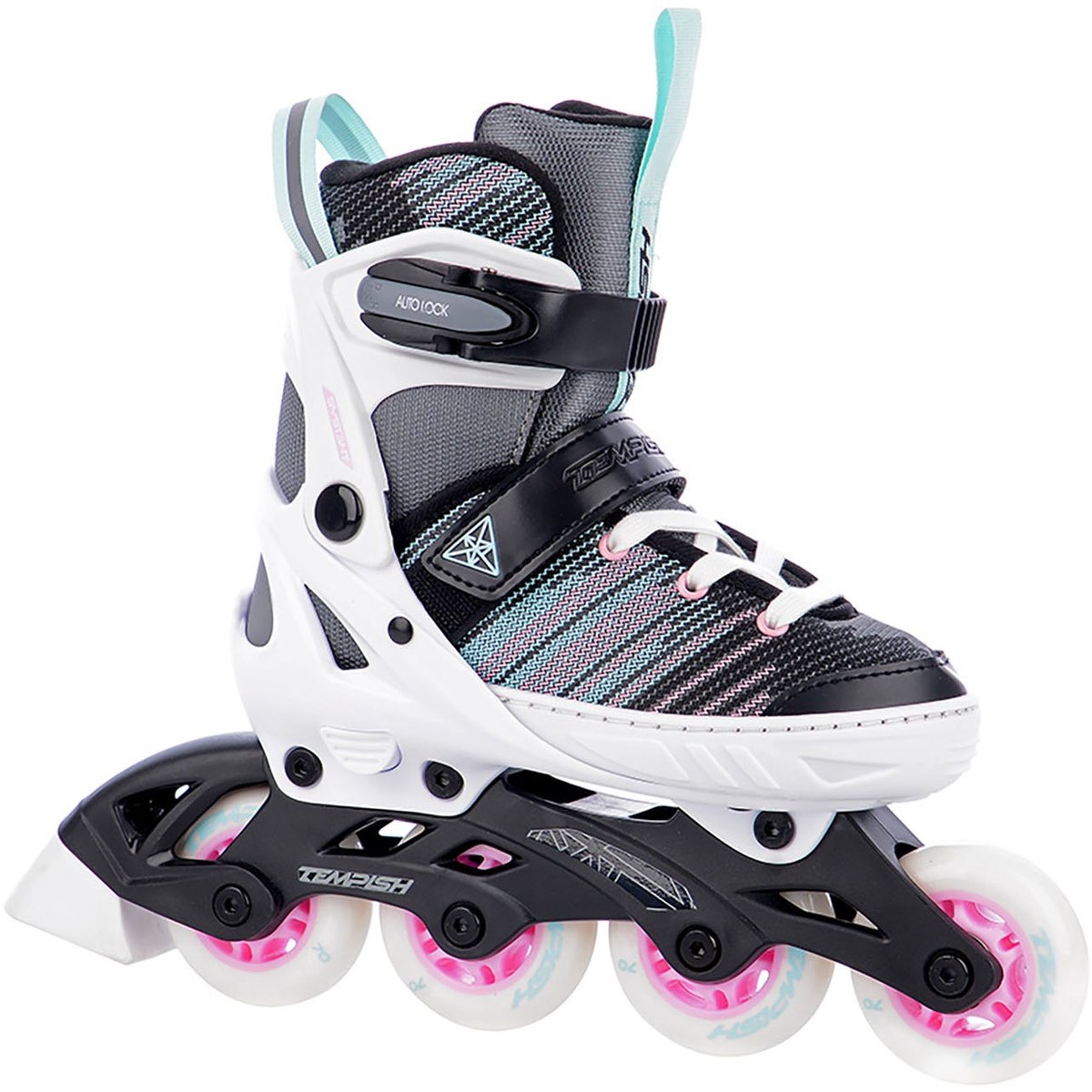 Tempish Systent Inlineskates – Inline-Skates – verstellbar – Kinder – Weiß Schwarz Rosa – Größe 29–32