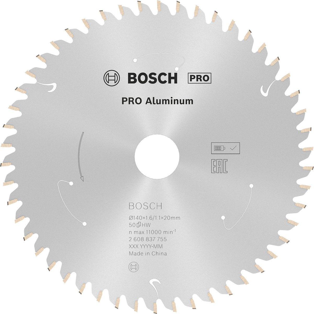 Bosch Pro Aluminium Akku-Sägeblatt für Kreissägen 140 x 1,6 x 20 ...