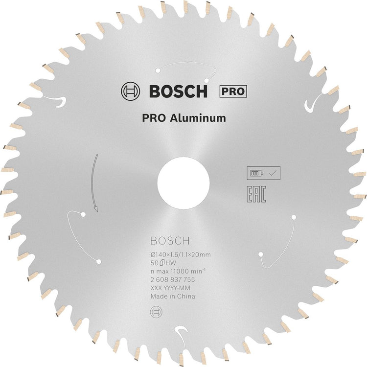 Bosch Pro Aluminium Akku-Sägeblatt für Kreissägen 140 x 1,6 x 20 ...