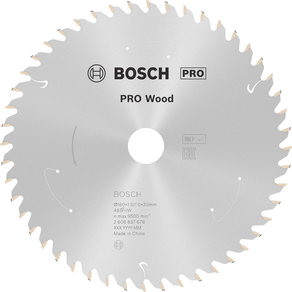 Bosch Pro Wood Akku-Sägeblatt für Kreissägen 160 x 1,5 x 20 mm - ...