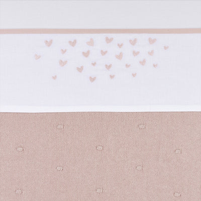 Meyco baby hearts crib sheet - soft pink - 75x100cm - 0.3 tog
