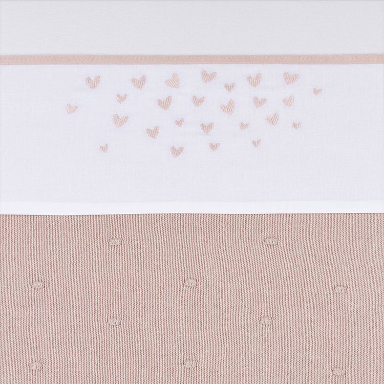 Meyco baby hearts crib sheet - soft pink - 75x100cm - 0.3 tog